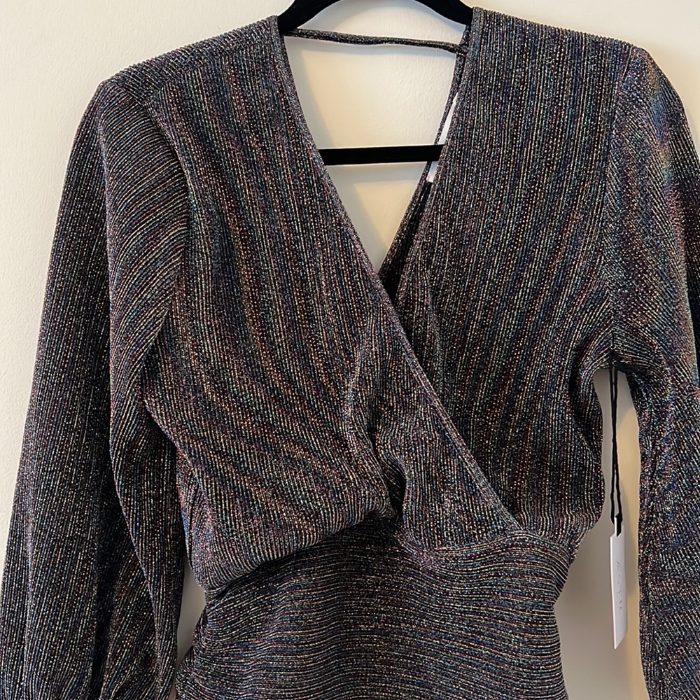*NWT* ASTR THE LABEL Rainbow Metallic Top - Picture 2 of 7